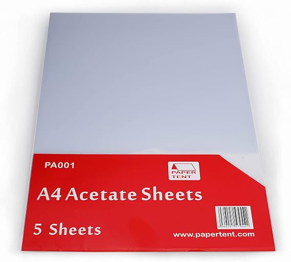 Papertent 250 Micron Clear Acetate Sheets, 5 Sheets