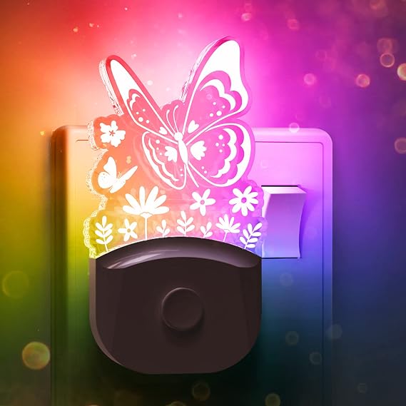 LOHAS-LED Plug in Night Light, Butterfly Design, Dusk to Dawn Sensor