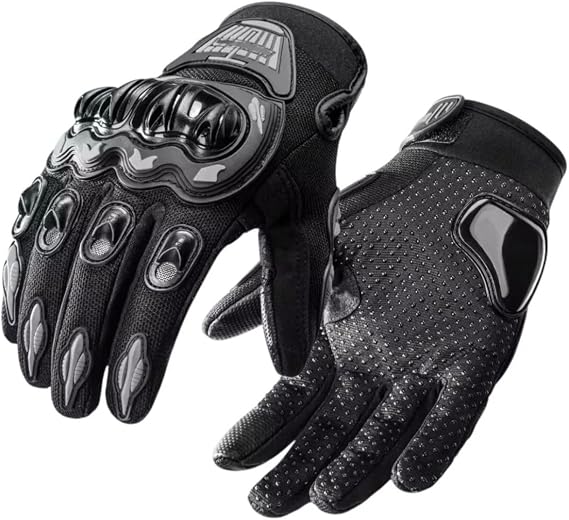 Motorcu eldiveni Kemik Korumalı Siyah Dokunmatik Özellikli Unisex Motosiklet Eldiveni MR-G1
