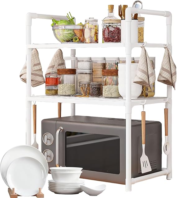 Microwave Oven Rack Microwave Oven Stand with Hooks