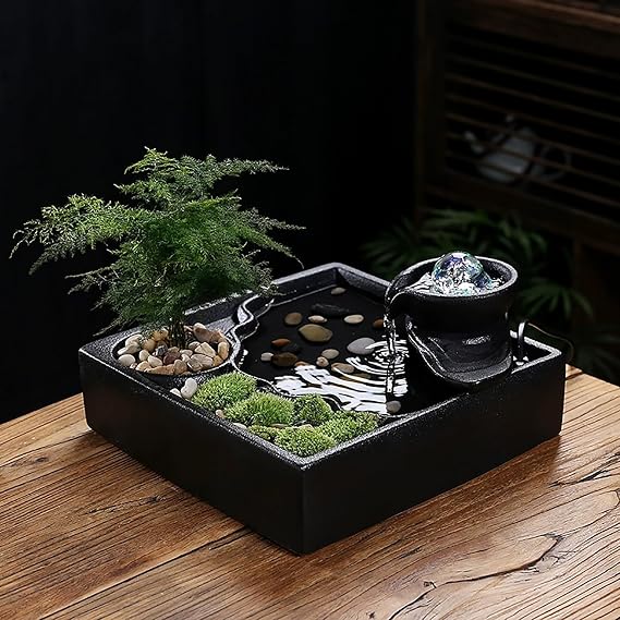 Indoor Waterfall, Tabletop Fountain, Mini Fountain, Indoor Relaxation Desktop, Creative Circulating Fountain, Waterfall Decoration, Desk Waterfall