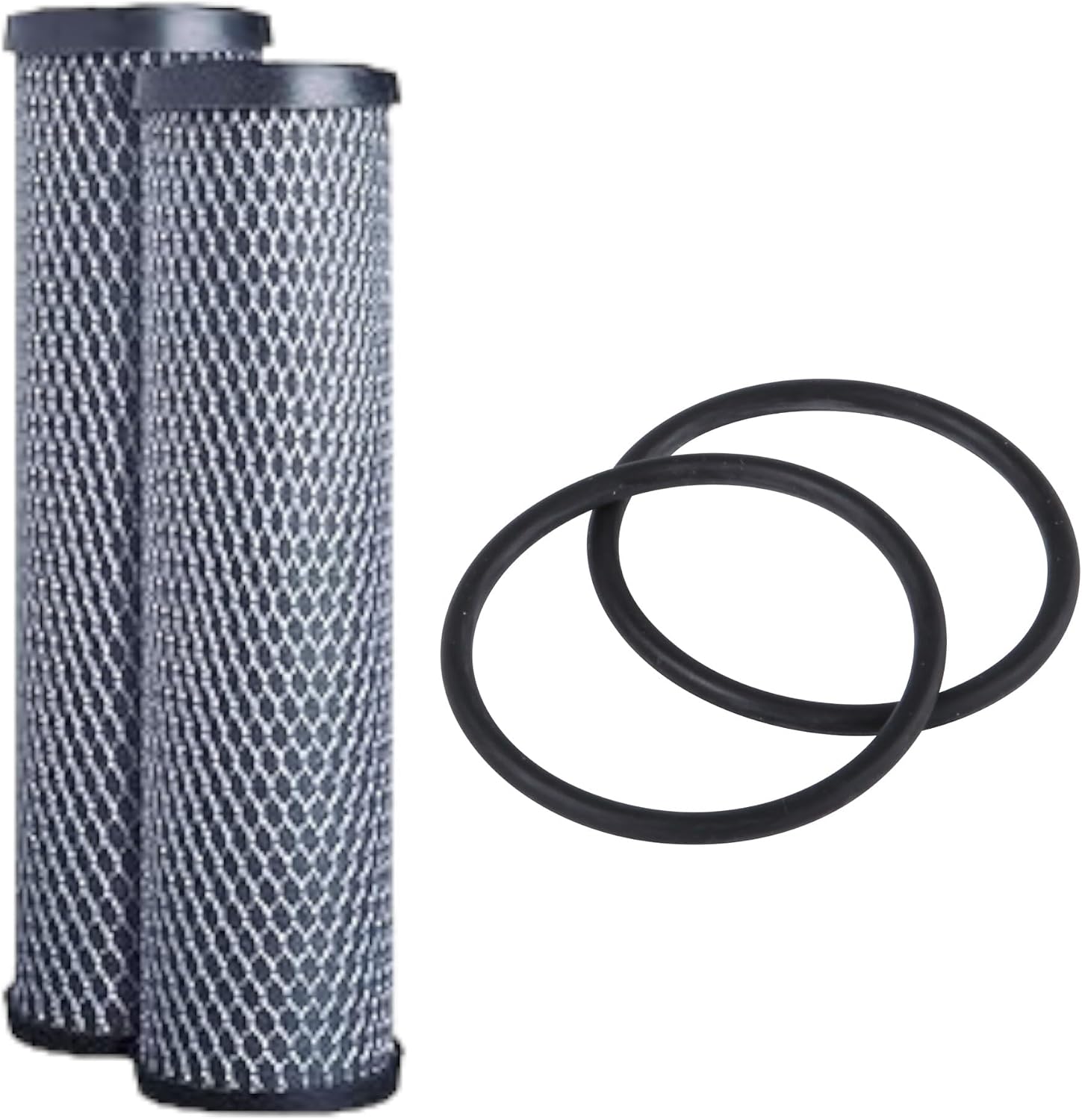 F4Y – Carbon Block Water Filter Cartridges Compatible with FXWTC, GXWH04F, GXWH20S Models – Removes Bad Taste & Odor – Whole House Replacement Filter Cartridge – 10" x 2.5" 2 Pack with 2 O-Rings