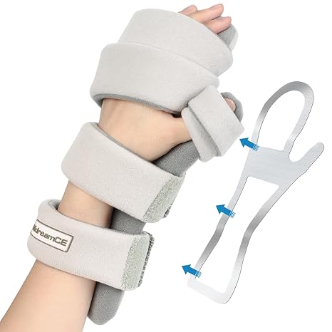 Resting Hand Splints for Straightening Fingers,Carpal Tunnel Wrist Brace Night Immobilizer With Finger Separators for Stroke Rehabilitation,Muscle Atrophy, Hand Spasms (L)