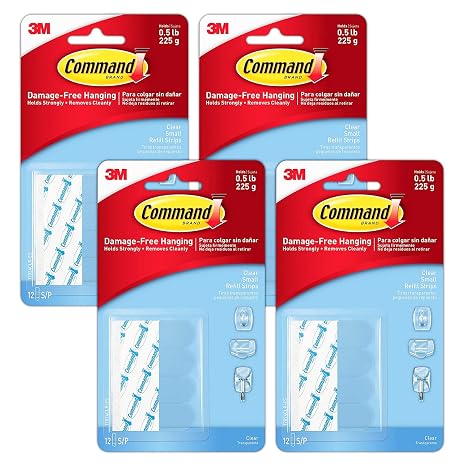Command SSNK Refill Strips, Small, 48 Count, Clear