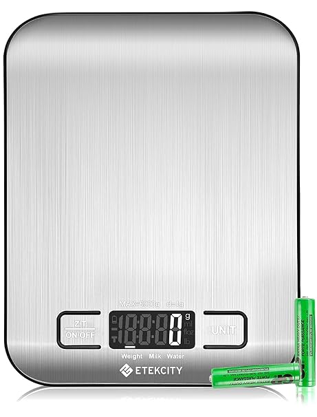 Etekcity Digital Kitchen Scales with High Precision and LCD Display, Silver