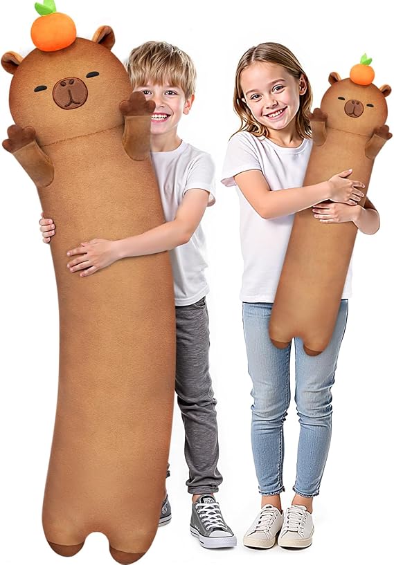 Mewaii Capybara Plushies Long Pillow Gift, Soft Filling, 50cm (20in)