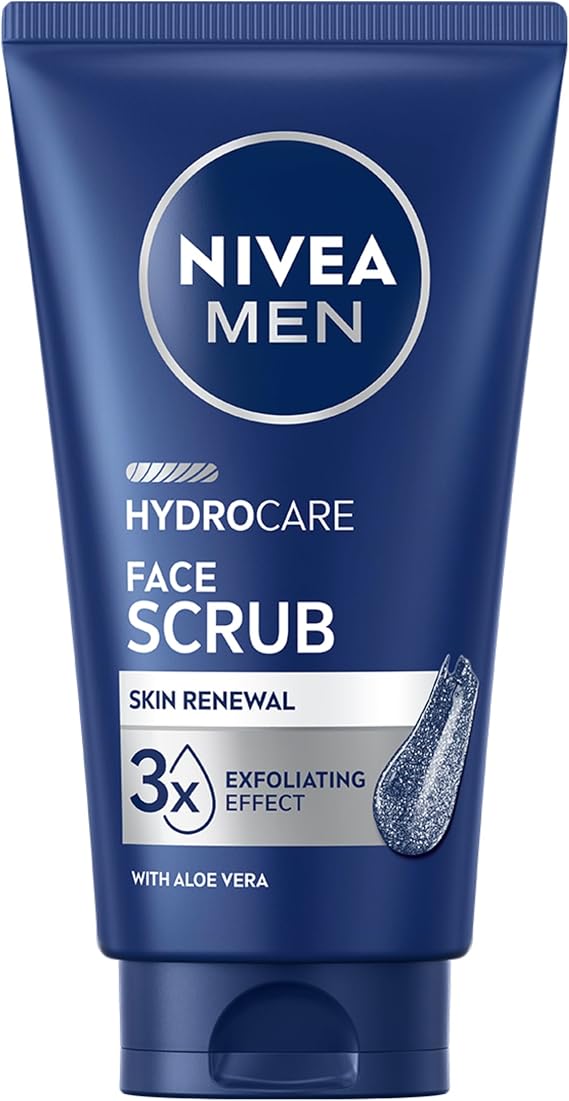 NIVEA MEN Hydrocare Face Scrub, Pro-Vitamin B5 and Aloe Vera, 75 mL