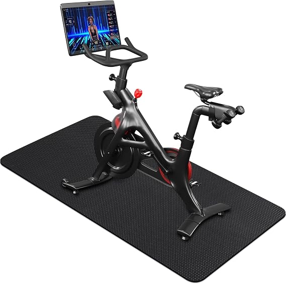 TOBWOLF Double-sided Non-slip Exercise Bike Mat, 160 x 75 cm
