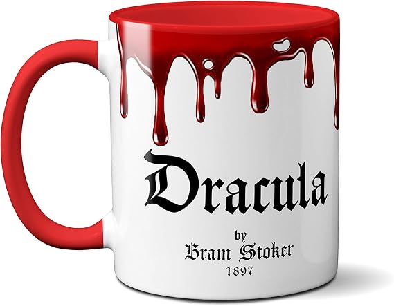 Universal Zone Dracula by Bram Stoker Kupa. Drakula kitap tasarımlı kahve kupası, Edebiyat kupası, Kitap kupası, Kitap kupası, Kitap severler kupası