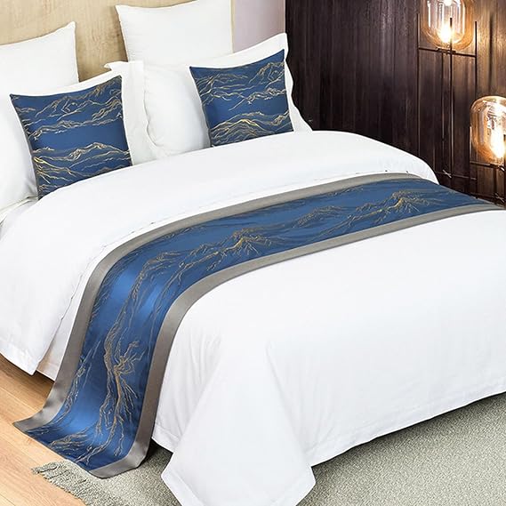 Bed Runner Scarf Protector Slipcover Bed Decorative Scarf Modern Polyester Bedspreads Scarves Bed Flag Bedding Scarf for Bedroom Hotel Wedding Room 1pcs Pillowcase 19.6 x 19.6in