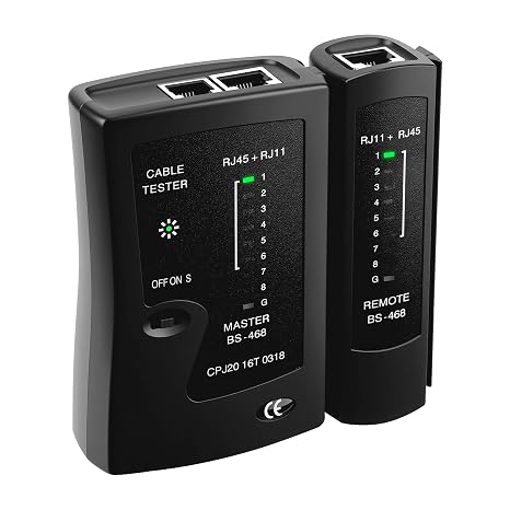 Mcbazel RJ45 Network Cable Tester for Ethernet RJ45 RJ11 RJ12 LAN, Portable Ethernet Tester with Smart LED Indicators, Shielded Cable Detector for Cat5/Cat6/Cat7 Cables