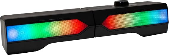RED5 Bluetooth Light Up Sound Bar Detachable RGB LED USB Colour Changing Speaker