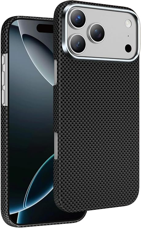 CONSTRAIN - iPhone 17 Pro Max ile uyumlu Apple Kılıf Desenli Karbon Fiber Kevlar Norra Magsafe ile uyumlu Kapak