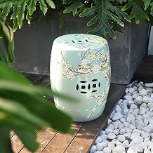 Hand Painted Garden Stools, Ceramic Garden Stool, Modern Outdoor & Indoor, Durable Ceramic Chinese Drum Stool, Classical Footstool, Glazed Hollow Chinese Drum