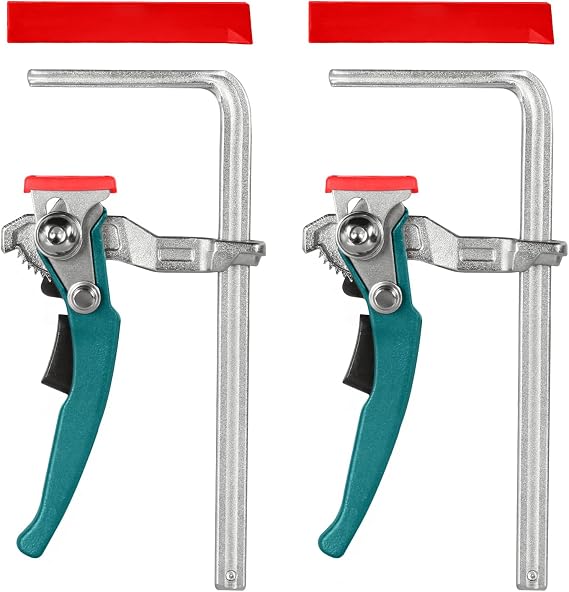 TOOLCOOL Quick Release Ratchet Track Saw Clamp Guide Rail Clamp for MFT Table and Guide Rail System (2 Pack)