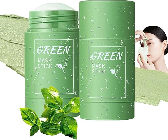 Green Tea Mask Stick for Face,2 Pack Deep Cleansing Clay Mask, Blackhead Remover & Pore Minimizer with Green Tea Extract,Oil Control & Moisturizing Ma-sk for All Skin Types,Suitable for Women and Men