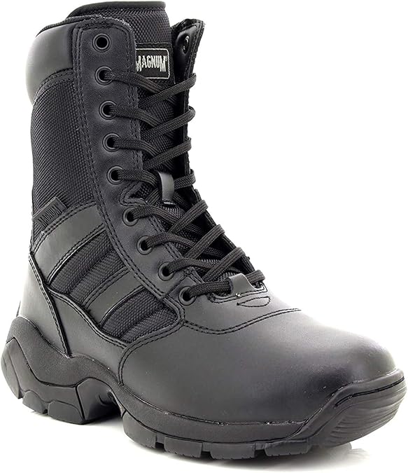 Magnum 8 Inch'PANTHER 8.0 Black Military Combat Boots - Black Magnashield Coated Action Leather, Mens UK 14 / EU 48