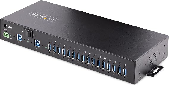 StarTech 16-Port Industrial USB 3.0 Hub 5Gbps (5G16AINDS-USB-A-HUB)