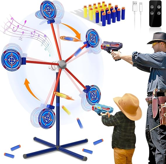 Rotating Shooting Games with 42 Inch Auto-reset Targets Toys for Kids