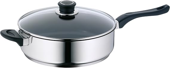 WMF Diadem Plus Tava, 28 cm, Yapışmaz Kaplamalı Cromargan® Yüksek Kaliteli Paslanmaz Çelik, İndüksiyon Uyumlu, Ergonomik Plastik Sap, Fırına Uygun