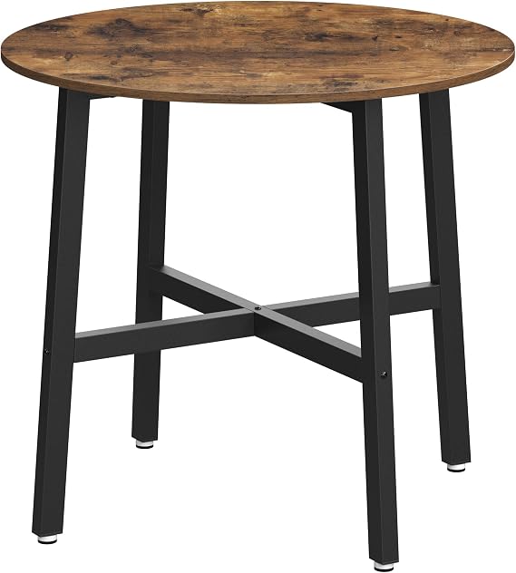 VASAGLE Dining Table, Round Kitchen Table, 80 x 80 x 75 cm