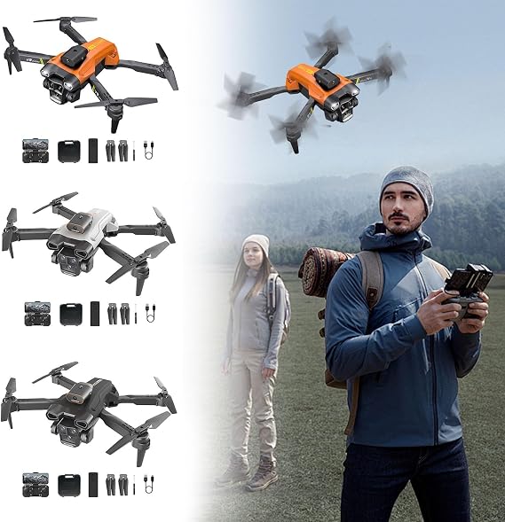 Triple Camera 8k Drone 2026, RC Quadcopters & Multirotors Foldable Intelligent Obstacle Avoidance Drone, 3-Axis Gimbal Stabilization Transmission, Wind Resistance, Suitable for Beginners