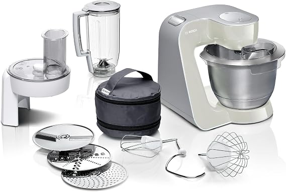 Bosch MUM58L20 Food Processor - Food Processors (Grey, Stainless Steel, White, Stainless Steel, 50/60 Hz, Mixing, PE)