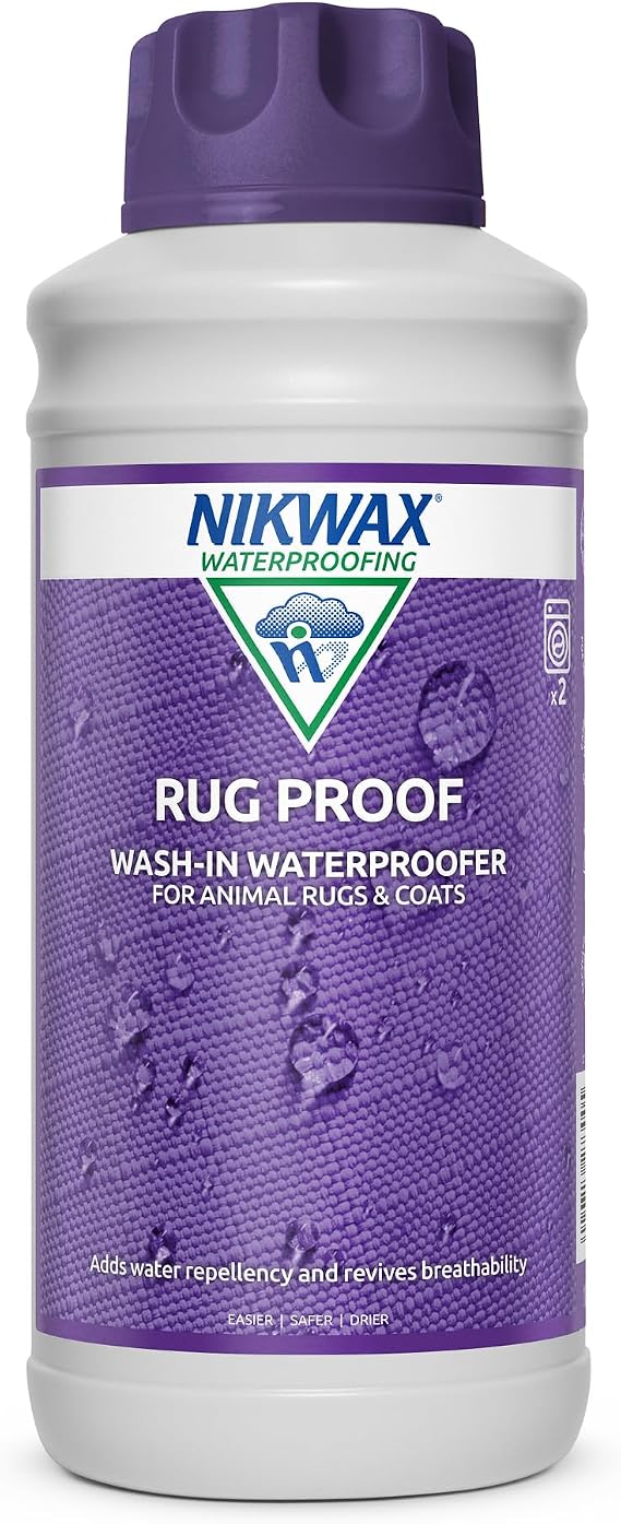 Nikwax Rug Proof 1L – Waterproofing Treatment for Horse Rugs, Dog Coats and Animal Coats, Maintains Breathability and Protects Turnout Rugs and Stable Blankets