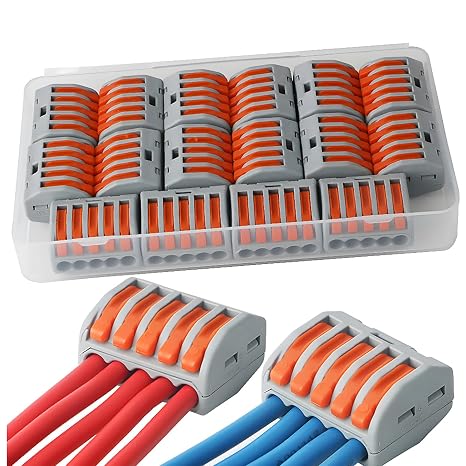 CESFONJER 16 PCS Lever-Nut Assorted Connector, Compact Wire Connector Suite 222-415.