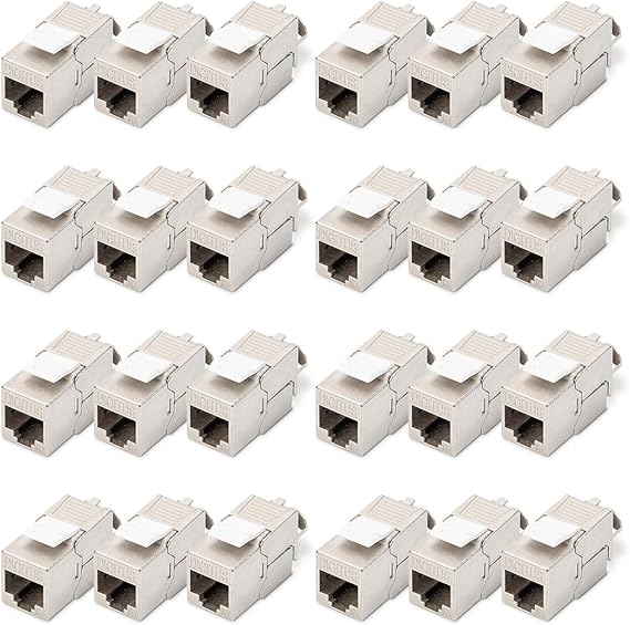 DIGITUS Keystone module Cat-6A Shielded - 24 pieces - RJ45 socket - 500 MHz 10GBase-T - AWG 26-22 - Design compatible - With cable tie - Tool-free installation