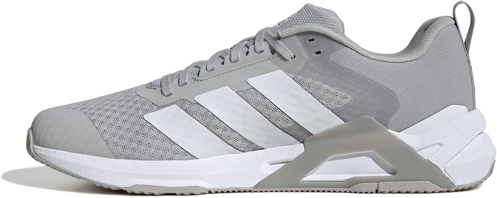 adidas Men's Dropset Vario Training Sneaker, Grey/White/White, 4 Wide