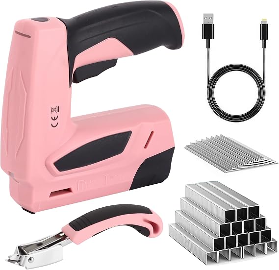 Cordless Staple Gun 1000pcs Each Staples/Nails for Crafts, DIY, Decoration