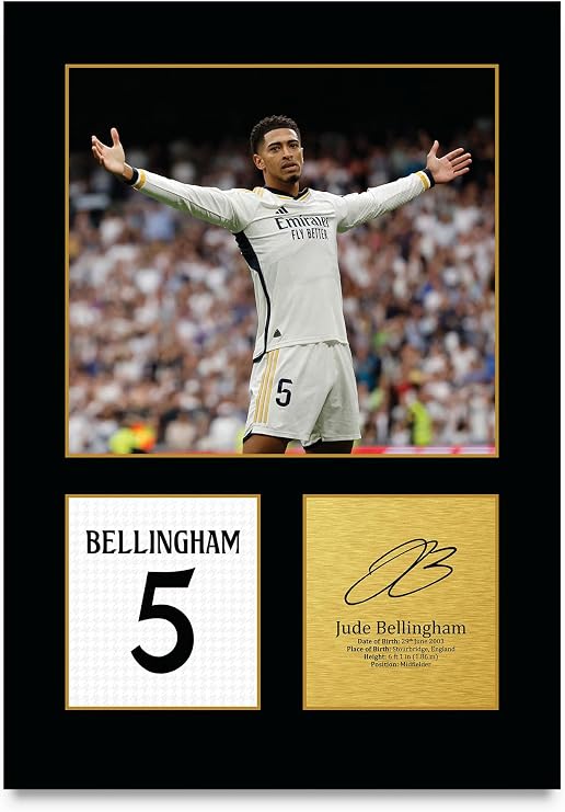 HWC Trading Jude Bellingham Gifts Printed Signed Autograph Picture for Football Fans and Supporters (ID-004697) - A4 Print Only