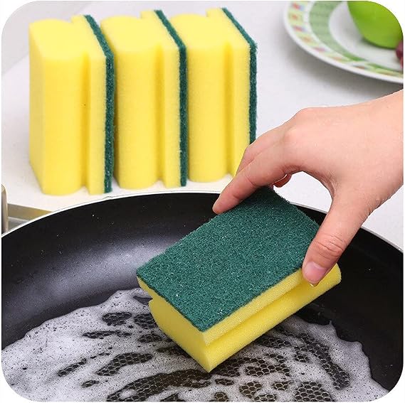 Heavy Duty Scrub Sponge-Dual Sided Dish Washing & Cleaning Scourer-Absorbent, Non-Scratch, Reusable-Pack of 20, Foam, Standard