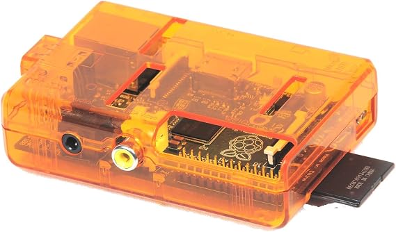 SB COMPONENTS Protective Case Cover/Box/Enclosure Transparent Case For Raspberry Pi Model A and B Board (Orange)