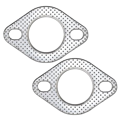 2 Inch 50mm Exhaust Gaskets Exhaust Gasket 2 Screws for Muffler Flange Manifold High Temperature Graphite with Fire Ring Pack of 2