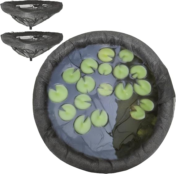 Floating Flora Fish Barrier, Floating Island Planter for Ponds, Water Features Pond Decorations, Plant Protector Fine Mesh Floating Pond Corral with Lifting Ring, Protects Your Floating Plants (60 CM)
