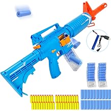 Elektrische Spielzeugpistole mit Zeitschriften Waffe Spielzeugpistole Spielzeug für Erwachsene und Kinder Blaster Pistolen zum Schießen Blaster Gun M16 Electric Toy Guns - Blue