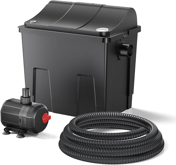 SunSun CBF-200T Bio Pond Filter Set Complete with UVC Clarifier 9 W, Pump 2300 l/h 35 W Thermometer and Filtering Media, Biological Filtration System