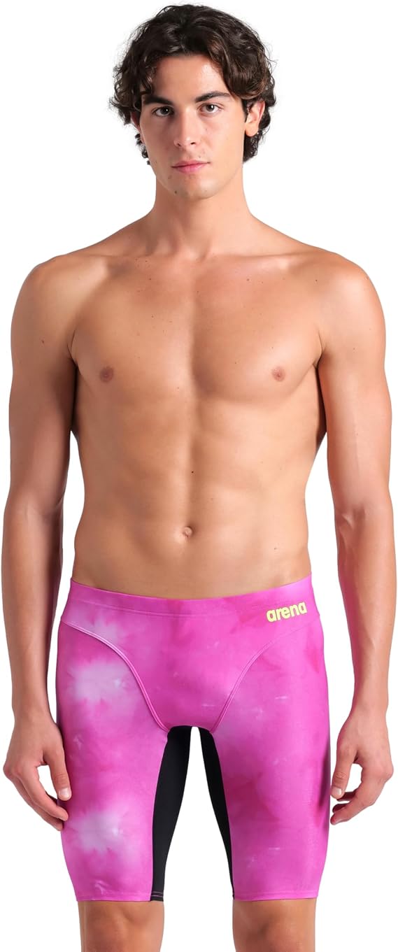 ARENA Men's Performance Men's Tie-dye Swim Jammer Knee-Length Swimsuit Training Bathing Suit Swim Trunks (Pack of 1)