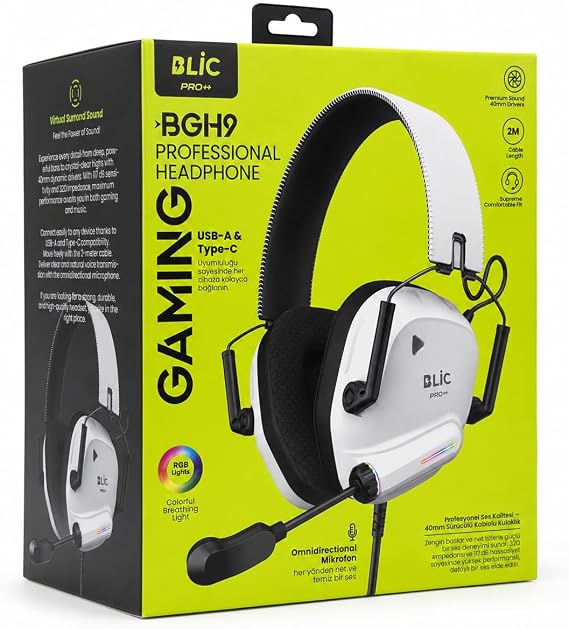 BLic Pro+ BGH9 Profesyonel Gaming Kulaklık USB-A ve Type-C