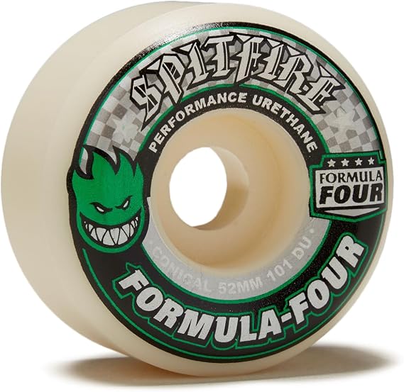 Spitfire Formula Four Conical 101D Skateboard Wheels - Green 52mm (Pack of 4)