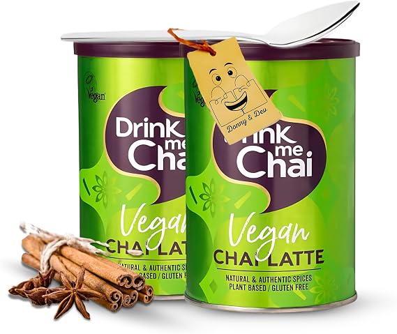 Chai Latte Bundle Includes: 2x Drink Me Chai Vegan Spiced latte Powder (250g) Tea Drink Powder | 1x Little Spoon (Coffee/Tea Spoon) by Donny & Dev