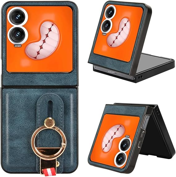 Case for Infinix Zero Flip Case Ultra-thin Dermatoglyph phone case, Infinix Zero Flip Ring Wristband Case, Cover for Infinix Zero Flip-Blue