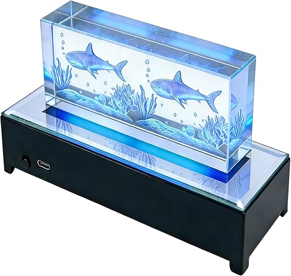 Rectangular LED Light Base - 7-Color Changing Luminous Display Stand & Tray, Suitable for 3D Glass Artworks, Crystals, Acrylic Products, Jewelry - Ideal Indoor Decoration Pedestal