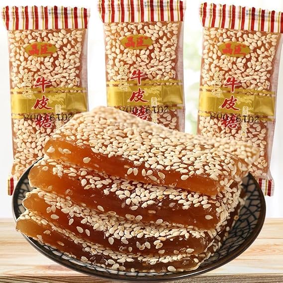 Traditional Soft Candy, White Sesame Maltose, Crisp Peanut Sugar, Dessert Snacks, Healthy Leisure Snacks, Leisure Foods, Afternoon Tea Desserts and Dim Sum, Vegetarians (sesame candy,250g)