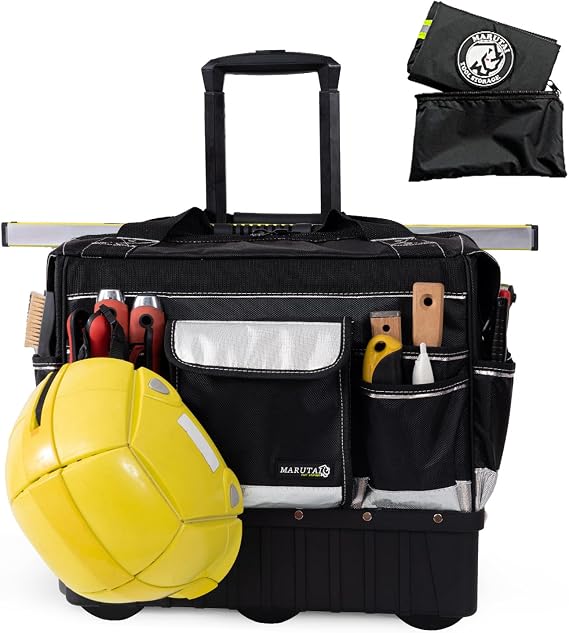 MARUTAI 46cm (18-Inch) Tool Bag with wheels, 40 Pocket Tool Organizer