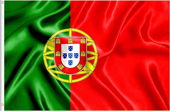 Large Portugal Flag 5ft x 3ft for Decorations, Portuguese Flag Polyester Double Side with Brass Eyelets for World Cup Football National Day Garden Street Indoor Outdoor