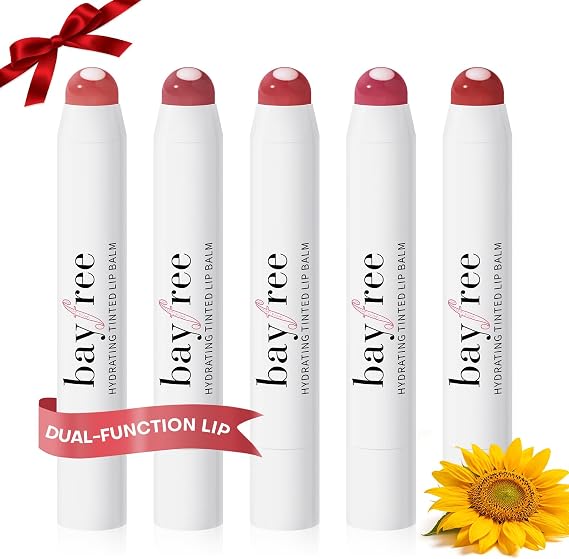 bayfree Tinted Lip Balm Plumper, Hydrating Vegan Lip Color, Glossy