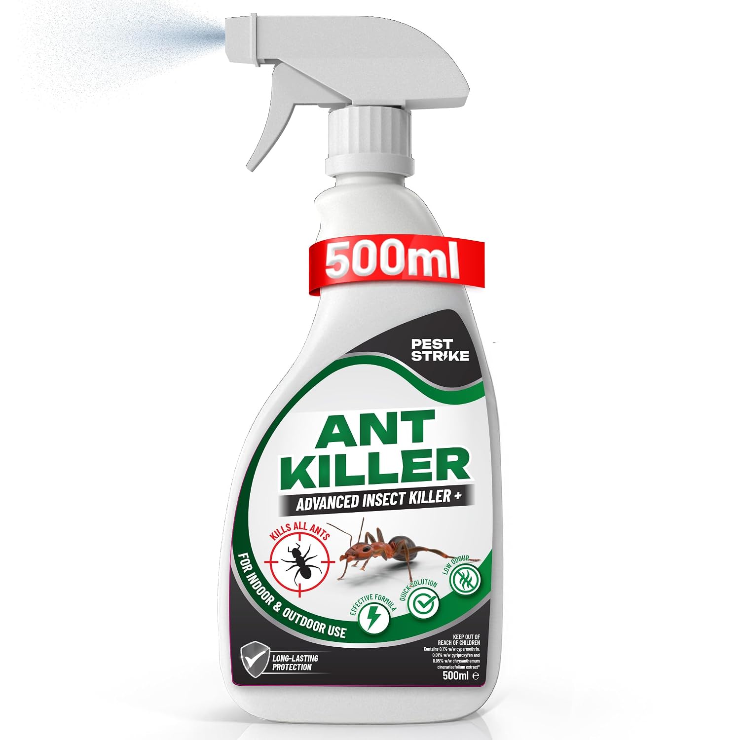 Ant Killer Spray 500ml - Indoor & Outdoor Use - Fast-Acting, Residue-Free, Pet & Child Friendly Pest Control